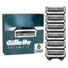 Gillette Intimate scheermesjes navulverpakking, 6 mesjes, zwart, scheren van mannelijke intieme beharing