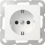 GIRA 418303 SCHUKO stopcontact met verhoogde aanraakbeveiliging, System 55, zuiverwit glanzend