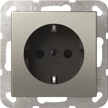 Gira 4188600 SCHUKO System 55 RVS stopcontact-inzetstuk