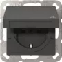 Gira 441428 SCHUKO stopcontact met klepdeksel en Safety Plus, System 55, antraciet