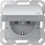 GIRA 445426 SCHUKO-stopcontact System 55 inbouw aluminium met klepdeksel, 16 A, 250 V, IP44