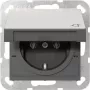 Gira 4454600 SCHUKO-stopcontact met klepdeksel, System 55, RVS