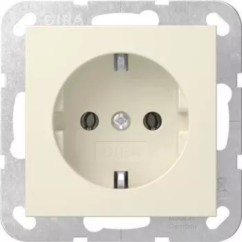 Gira 446601 SCHUKO stopcontact inbouw zonder klauwen System 55 cremewit glanzend