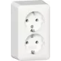 GIRA 478013 2-voudige SCHUKO-stopcontact met montageplaat, opbouw, zuiverwit