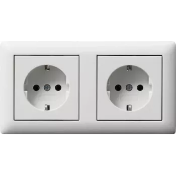 GIRA 479304 SCHUKO 2-voudig voorbedrade stopcontact met raam, zuiver wit