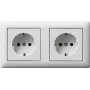 GIRA 479304 SCHUKO 2-voudig voorbedrade stopcontact met raam, zuiver wit