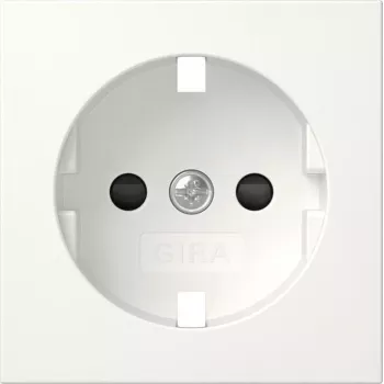 Gira 492103 afdekking voor SCHUKO-stopcontact met klepdeksel, System 55, zuiverwit