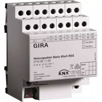 GIRA verwarmingsactor 6-voudig basic KNX REG 211400