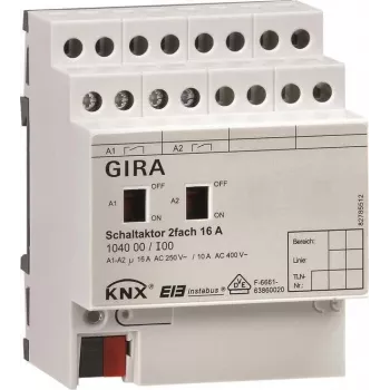 GIRA KNX schakelactor 2-kanaals 16A DIN-rail 104000