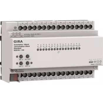 Gira KNX schakel- en jaloezie-/rolluikactor 16/8-voudig 16 A REG Plus met KNX Secure 502800