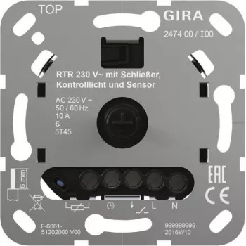 Gira ruimtetemperatuurregelaar 230 V sluiter 247400