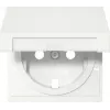 Gira 492227 afdekking met klapdeksel voor SCHUKO-stopcontact, zuiver wit mat