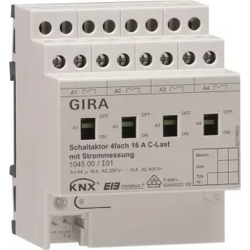 GIRA schakelactor 4-voudig DIN-rail KNX/EIB 16A C-last 104500