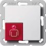 Gira System 55 beldrukknopafdekking, reinwit, kloksymbool, 290003