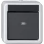 Gira System 55 wipschakelaarafdekking, antraciet mat, licht/uit-symbool, vastklikbaar, thermoplast, halogeenvrij, UV-bestendig 515230