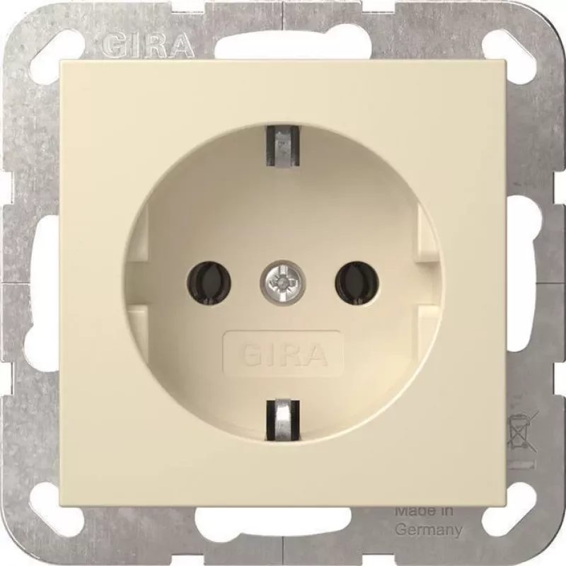 Gira System 55 SCHUKO stopcontact cremewit (418801)
