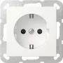 Gira System 55 SCHUKO stopcontact, inbouw, zuiverwit mat, 16 A, 250 V, met verhoogde aanraakbeveiliging 475527