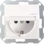 Gira System 55 Schuko stopcontact-inzetstuk, zuiverwit glanzend, 16 A, 250 V, schroefklemmen, inbouwmontage 045403