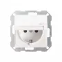Gira System 55 Schuko stopcontact met klepdeksel, reinwit zijdeglans 045427