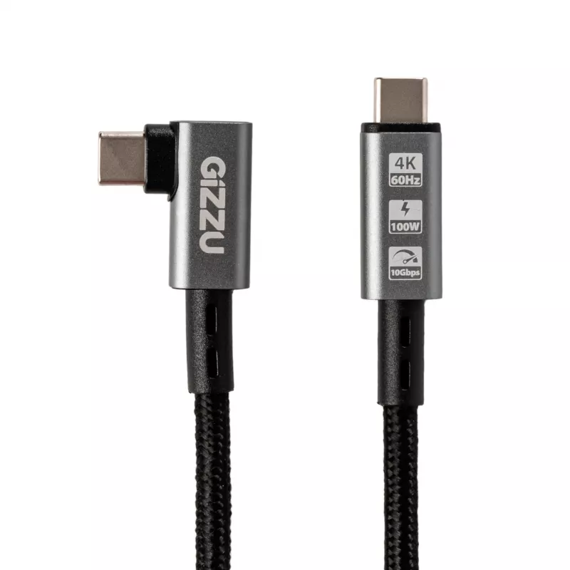 Gizzu 100W 10Gbps Type-C haakse kabel 1m