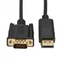 Gizzu 1080P DisplayPort-naar-VGA-kabel 1,8 m poly