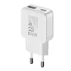 Gizzu 2-poorts 20W GaN wandlader USB-C PD 3.0 + USB-A QC 3.0 snellader - wit