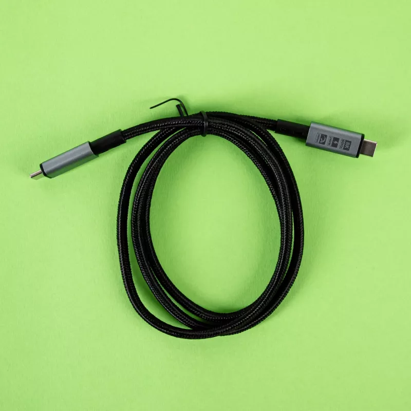 GIZZU 240W 20Gbps USB-C naar USB-C gevlochten kabel 1m zwart