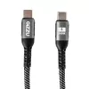 GIZZU 240W 480Mbps USB-C naar USB-C gevlochten kabel 1m zwart