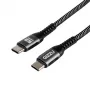 GIZZU 240W 480Mbps USB-C naar USB-C gevlochten kabel 1m zwart