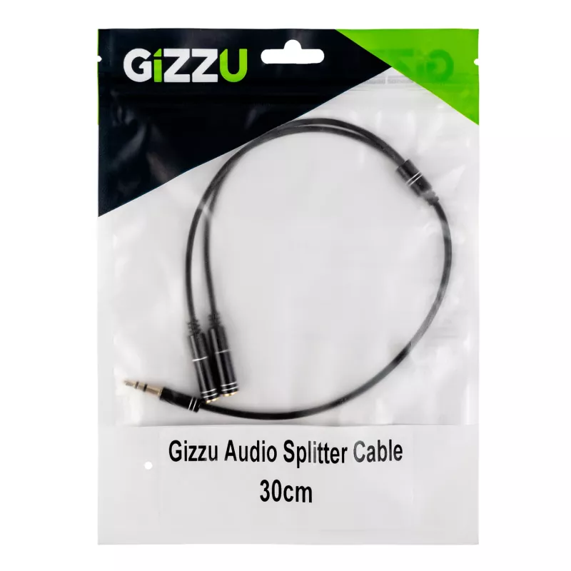 Gizzu 3-polige audio-splitterkabel - zwart