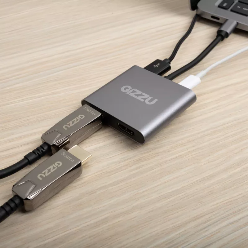 Gizzu 4-in-1 Type-C naar dubbele HDMI hub