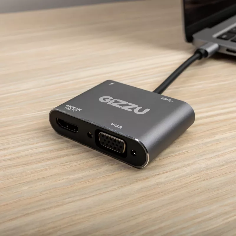 Gizzu 4-in-1 Type-C naar HDMI/VGA/USB3.0 hub
