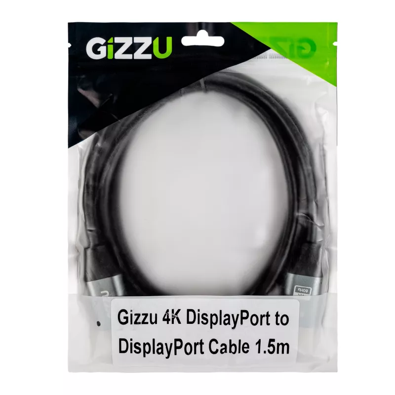 Gizzu 4K60Hz DisplayPort-naar-DisplayPort-kabel 1,5 m
