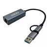 Gizzu High Speed Type-C/A naar Gigabit-adapter poly