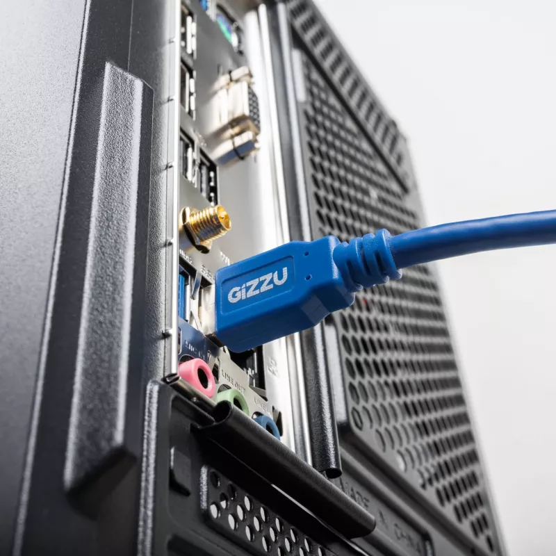 Gizzu USB 3.0 verlengkabel 2m – 5Gbps, stekker naar bus, zwart