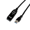 Gizzu USB3.0 actieve verlengkabel 10m – 5Gbps SuperSpeed repeaterkabel met signaalversterker, USB-A mannelijk naar vrouwelijk, busgevoed met optionele DC-poort, zwart