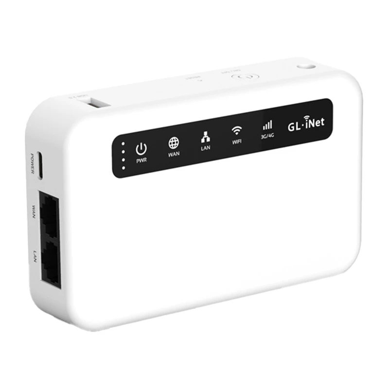 GL.iNet Puli 4G LTE draagbare router met 5000mAh accu, OpenWrt, VPN, Wi-Fi 4, 2x Ethernet, USB, MicroSD, zwart