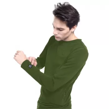 Glovii GJ1CS verwarmd thermo-ondershirt met ronde hals lange mouw zwart unisex