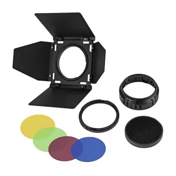 GODOX BD-10 AD300PRO flitskop barn door kit met 4 kleurfilters, magneetmontage, aluminiumlegering
