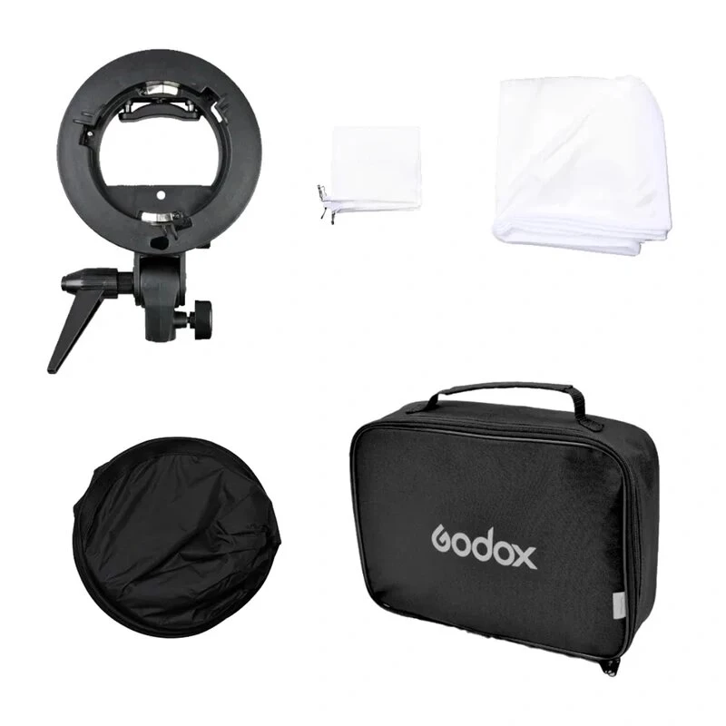 Godox SFUV6060 S-Type Speedlite-beugel met 60x60cm softbox en draagtas kit