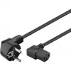 Goobay 51320 netsnoer, Schuko-stekker (haaks) naar IEC C13 bus, zwart, 5 m