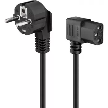 Goobay 51320 netsnoer, Schuko-stekker (haaks) naar IEC C13 bus, zwart, 5 m