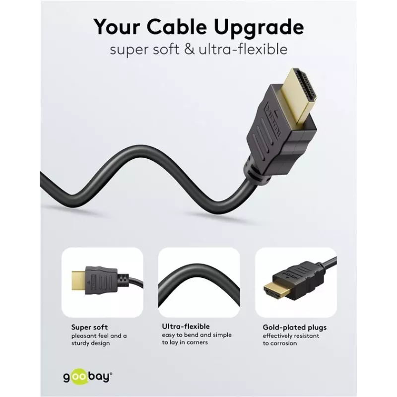 Goobay 80105 soft high-speed HDMI-kabel met Ethernet - 5m zwart