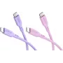 Goobay Berry Swirl set 2x USB-C siliconenkabel, 1,5 m, paars & roze 81273