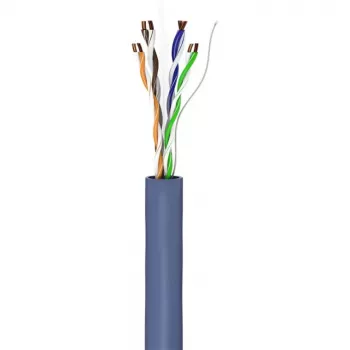 Goobay Cat 6a U/UTP netwerkkabel, 305 m, massief koper, AWG 23, LSZH, blauw (96097)