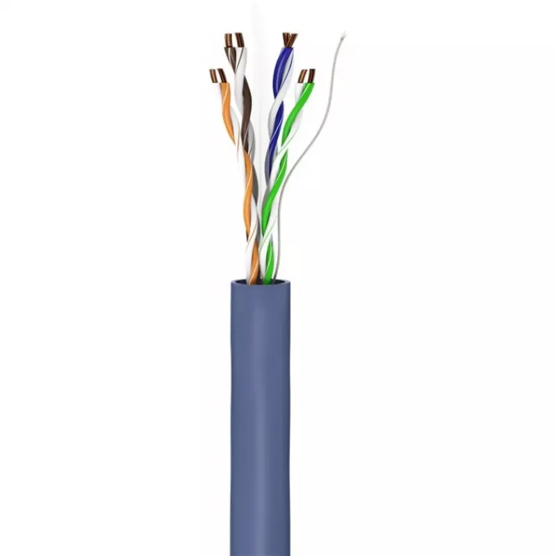 Goobay CAT 6a U/UTP netwerkkabel 50 m blauw - massief koper, AWG 23/1, LSZH (96092)