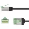 Goobay Ultraflexibele Cat 8.1 Slim U/FTP patchkabel, extra korte stekkers, 5 m, zwart (74356)