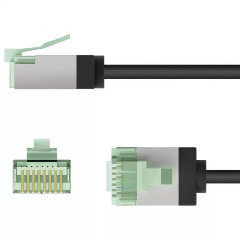 Goobay Ultraflexibele Cat 8.1 Slim U/FTP patchkabel, extra korte stekkers, 5 m, zwart (74356)