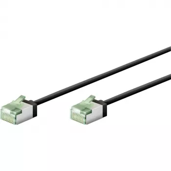 Goobay Ultraflexibele Cat 8.1 Slim U/FTP patchkabel, extra korte stekkers, 5 m, zwart (74356)