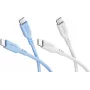 Goobay Ice Breeze set 2x USB-C siliconenkabel, 1,5 m, blauw & wit (81257)